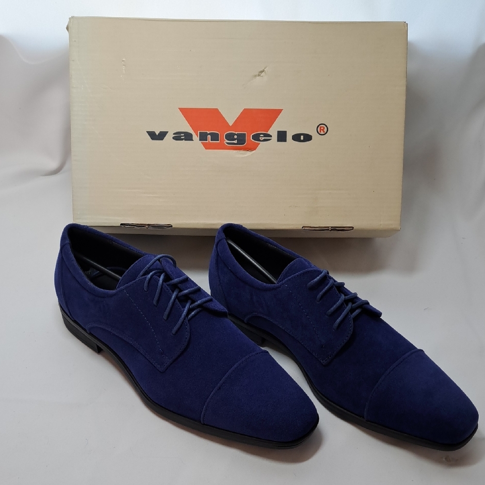 Vangelo Men's Classic Blue Suede Derbys